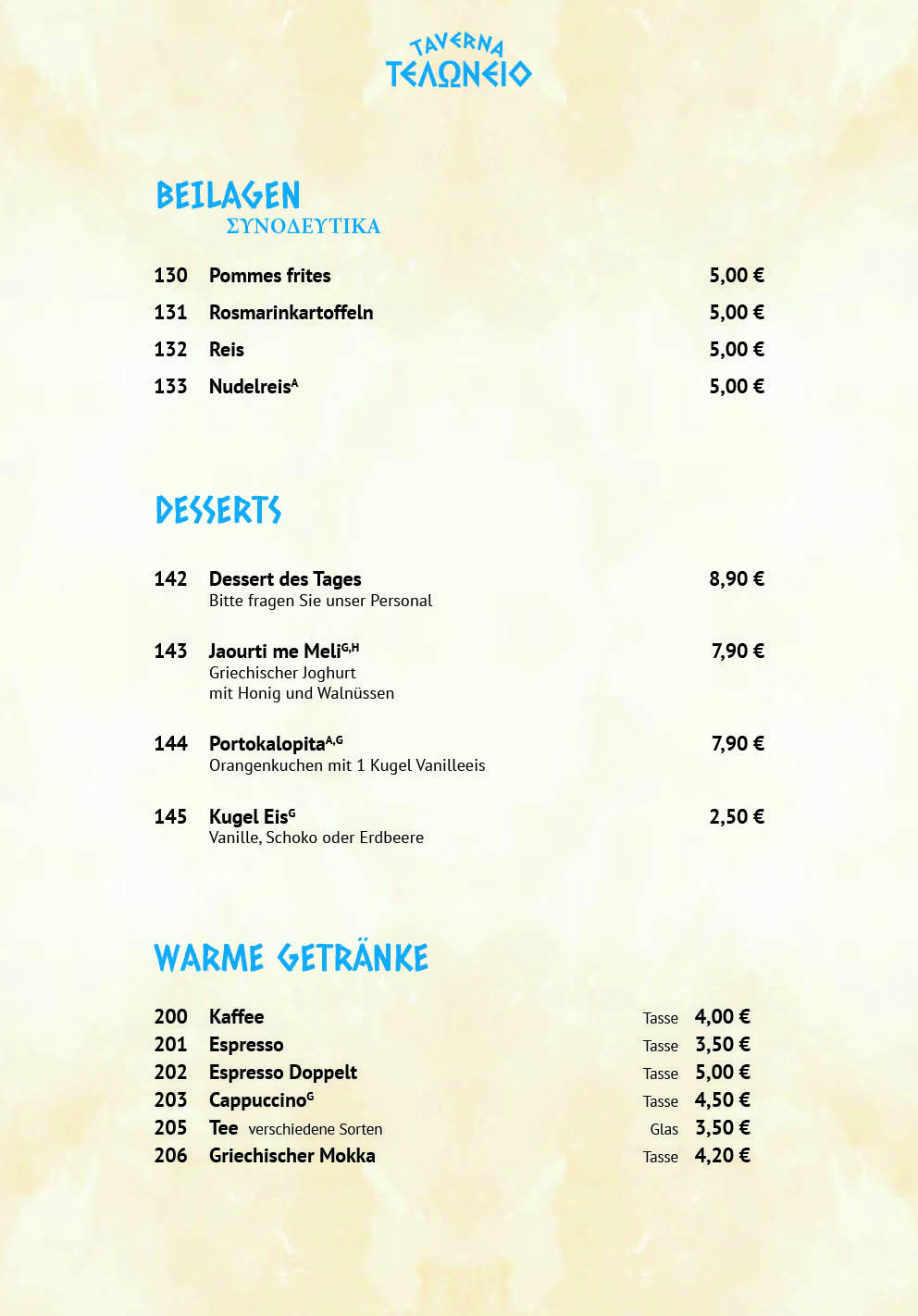 Taverna Teloneio Speisekarte 7